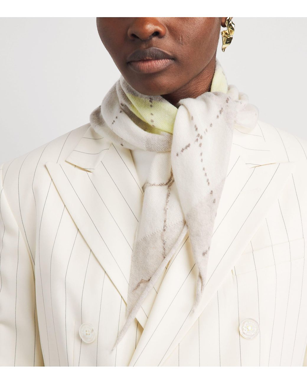 Johnstons White Cashmere Clan Bandana