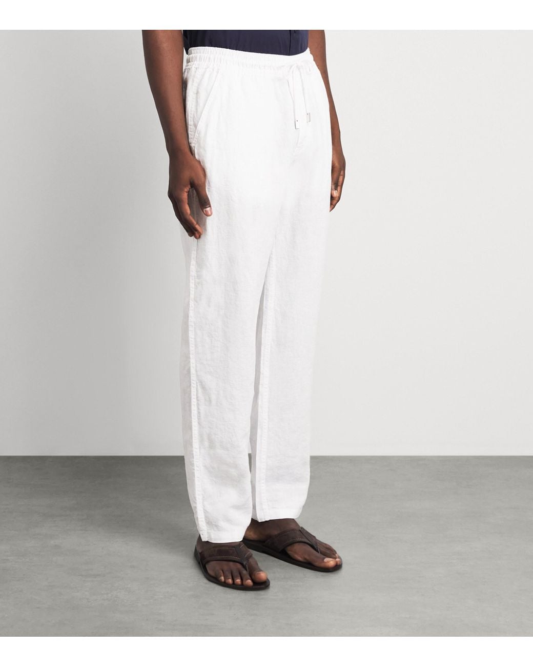 Vilebrequin White Linen Drawstring Trousers for men