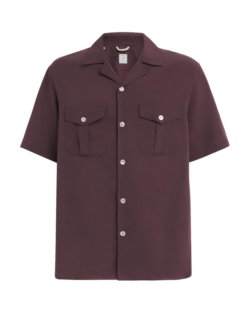 Eleventy Purple Pocket-Detail Bowling Shirt for men