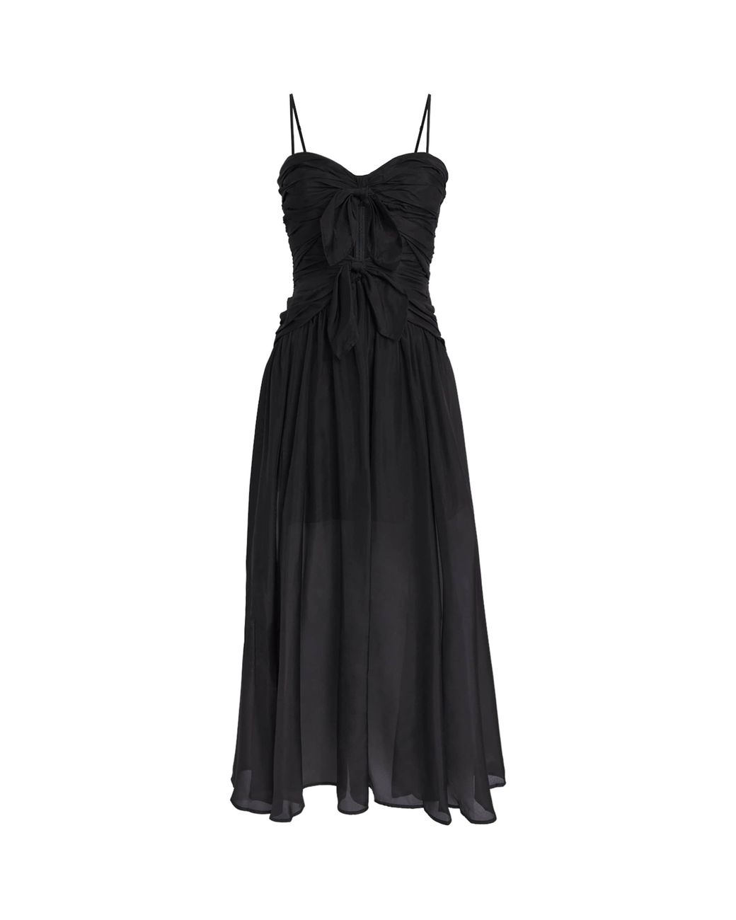 Zimmermann Black Silk Aster Midi Dress