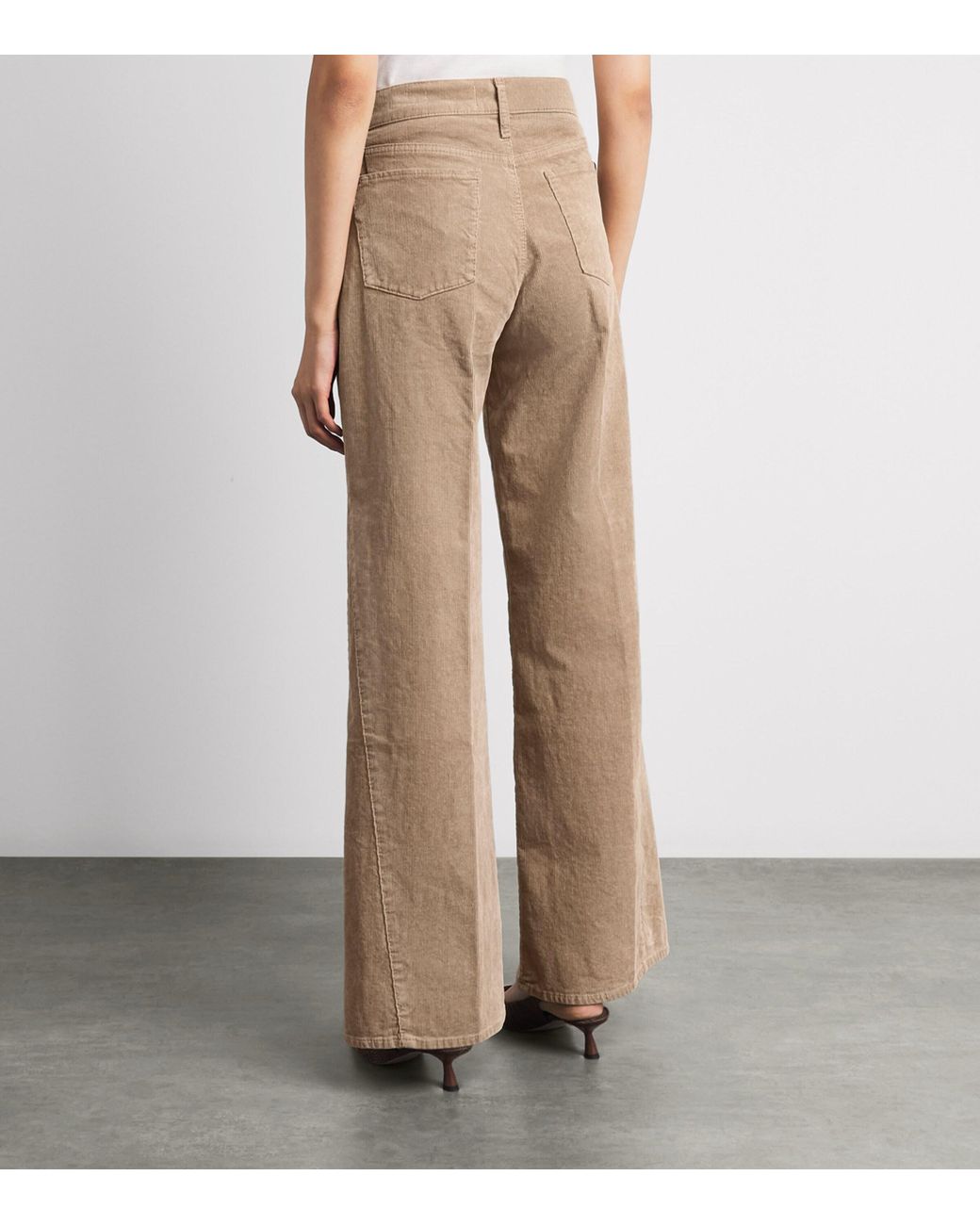 7 For All Mankind Natural Corduroy Lotta Wide-Leg Trousers