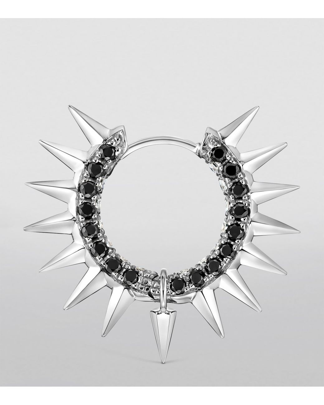 Maria Tash White And Diamond Pavé Metal Mohawk Hoop Earring