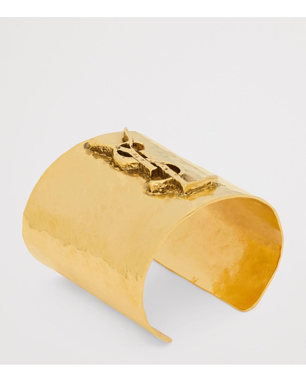 Saint Laurent Metallic Cassandre Cuff Bracelet