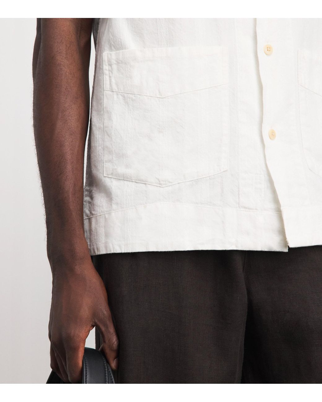 Oliver Spencer White Cotton Cuban Shirt for men