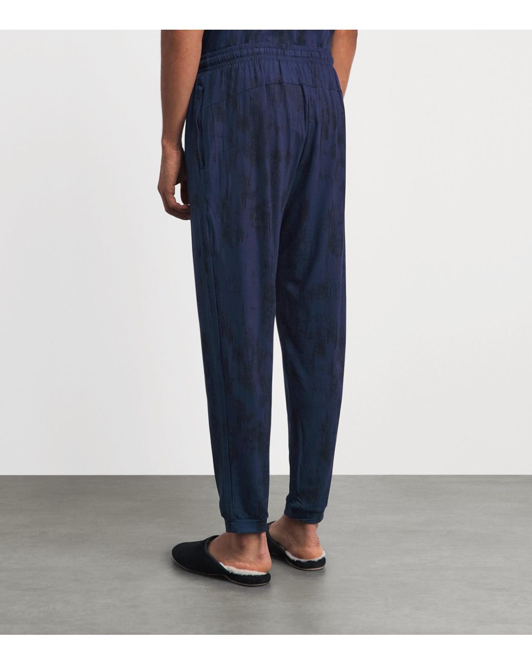 Derek Rose Blue Printed London Lounge Trousers for men
