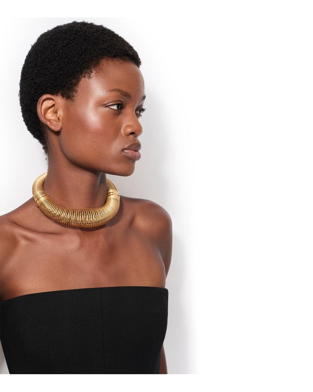 Alaïa Metallic Spiral Torque Choker Necklace