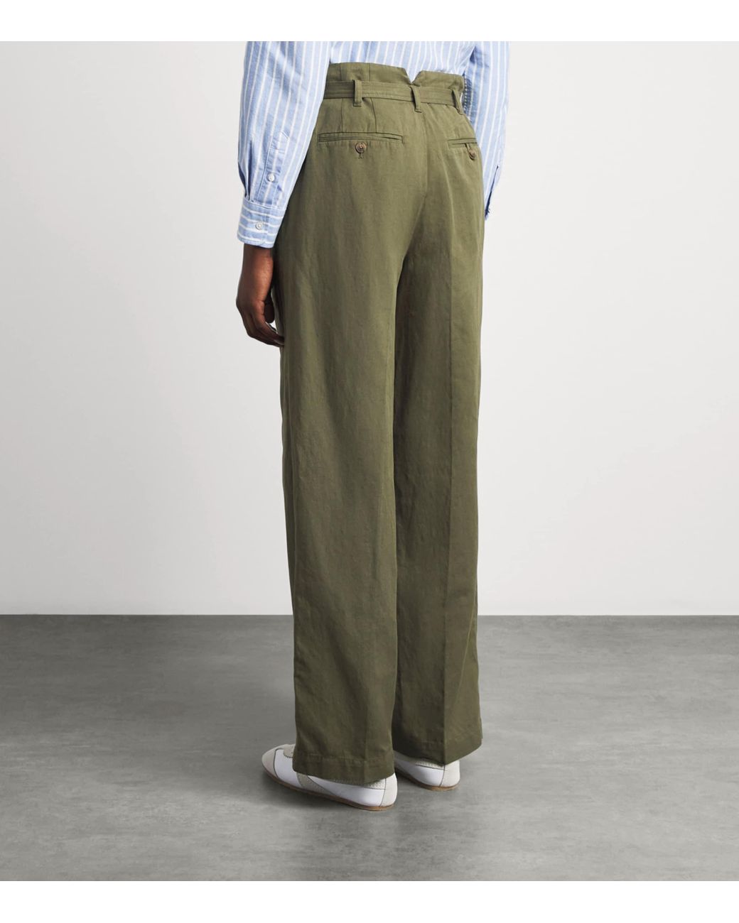 Polo Ralph Lauren Green Woven Belted Trousers