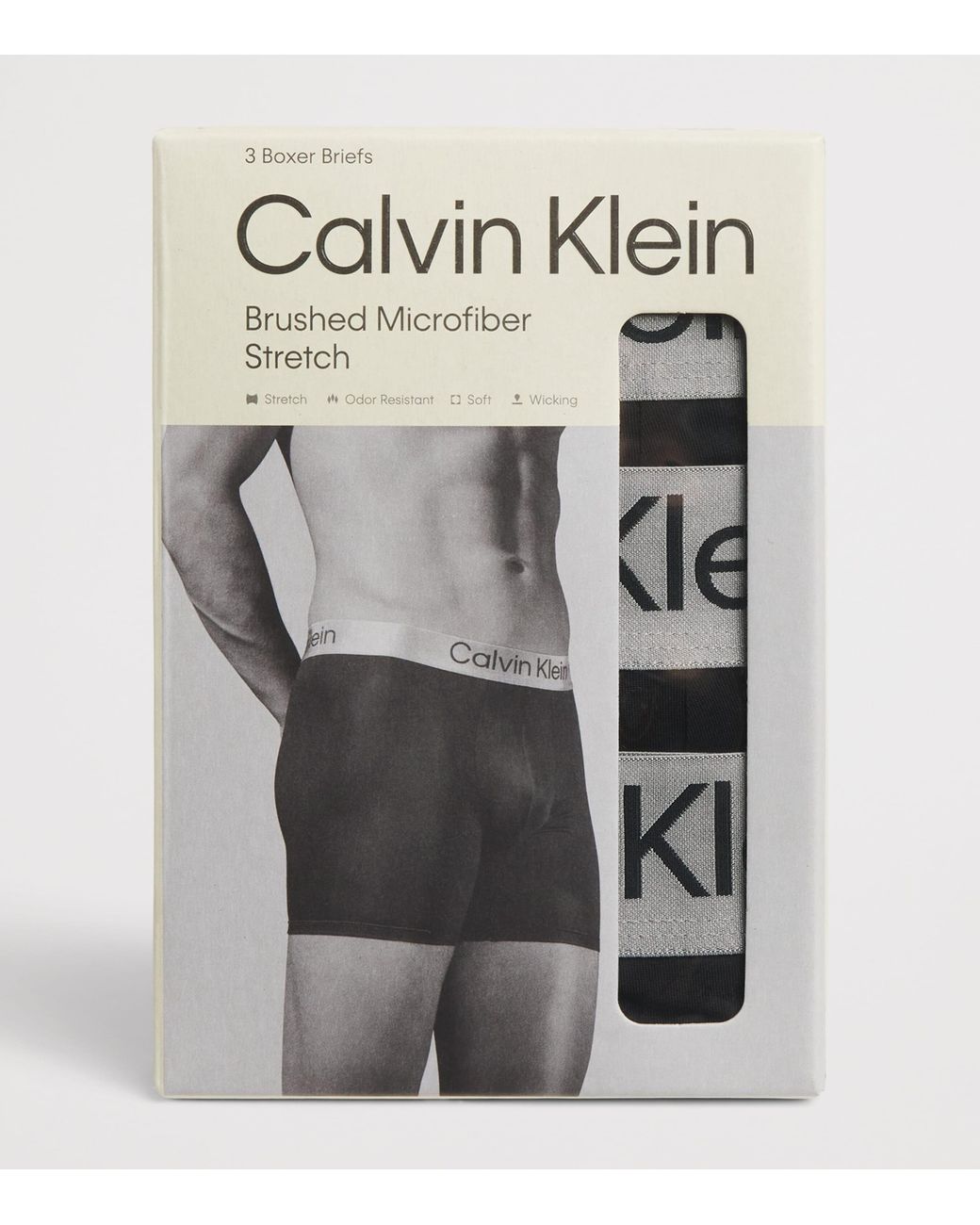 Calvin Klein Black Microfiber-Stretch Boxer Briefs for men