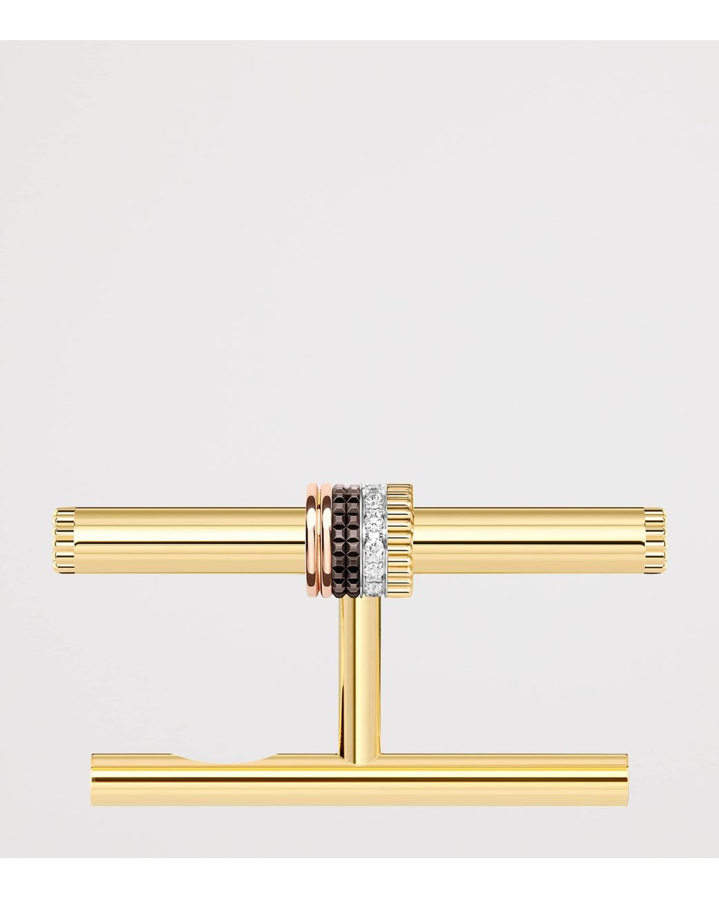 Boucheron Metallic Mixed And Diamond Quatre Classique Double Finger Ring