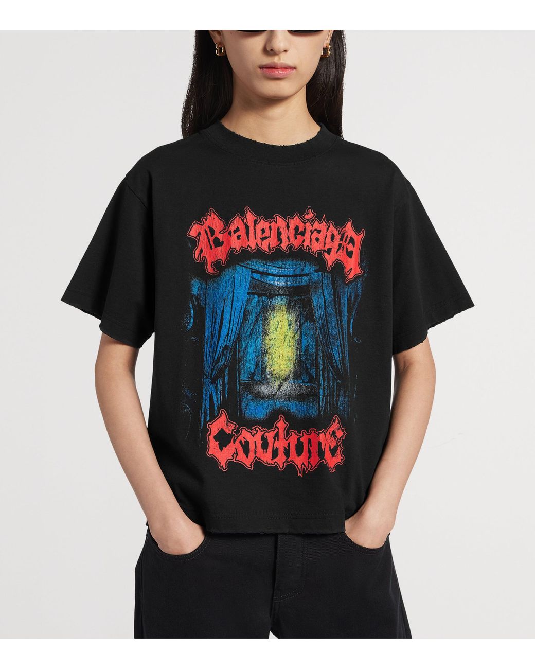 Balenciaga Black Cotton Salon De Couture T-Shirt