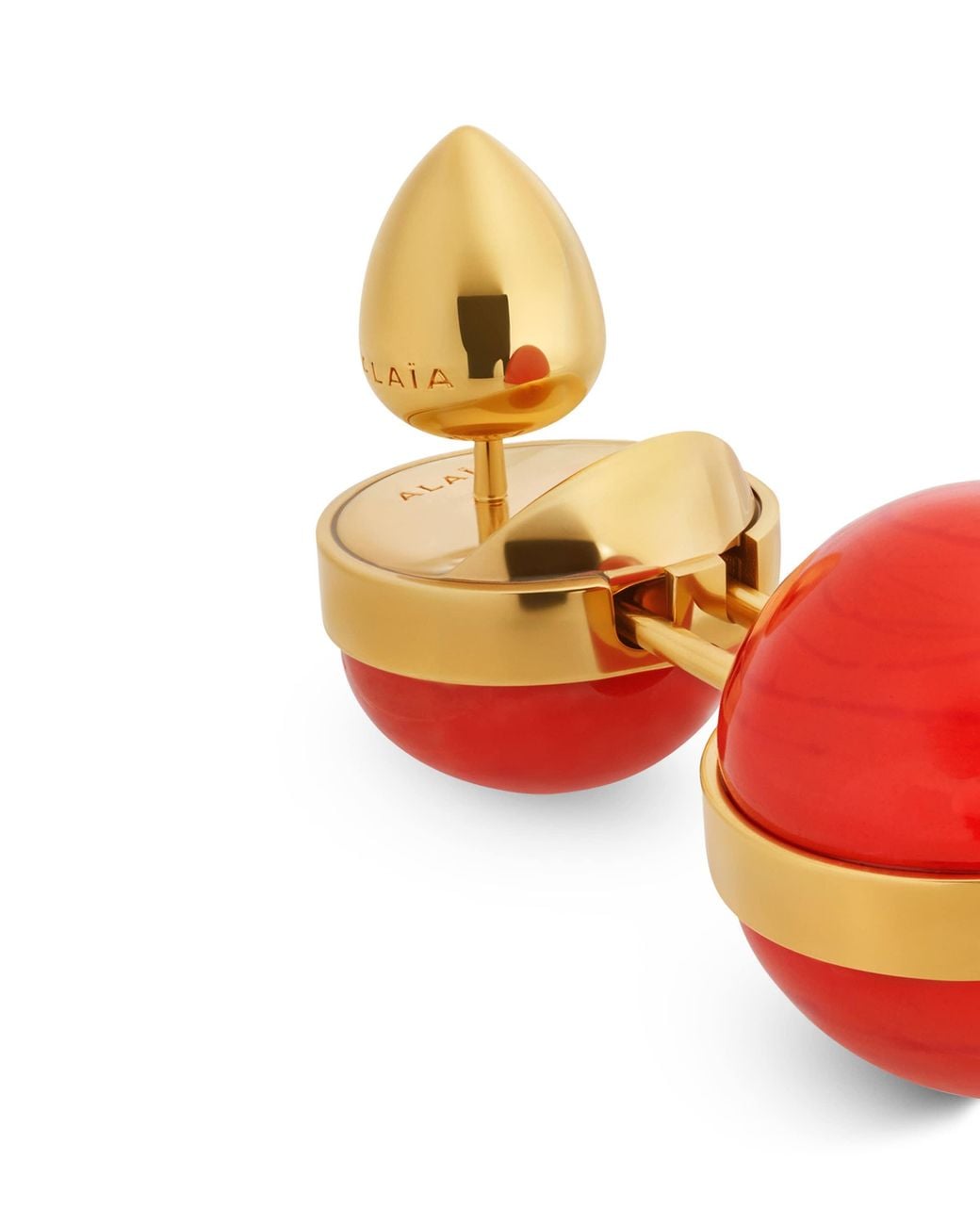 Alaïa Red Small Sphere Pendant Drop Earrings