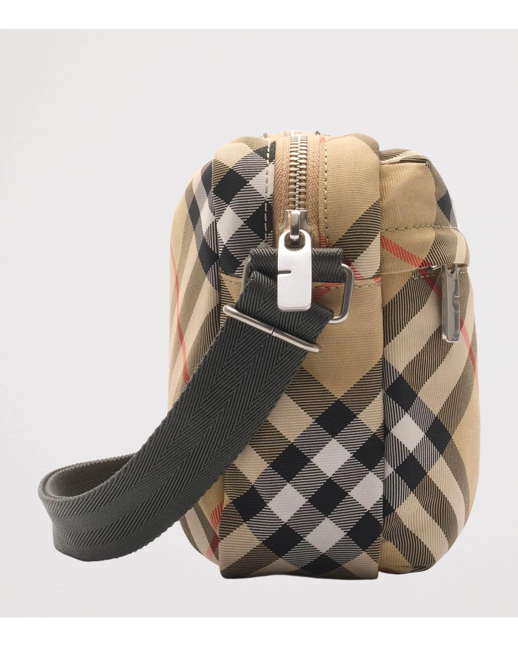 Burberry Brown Small Canvas Check Cross-Body Bag for men