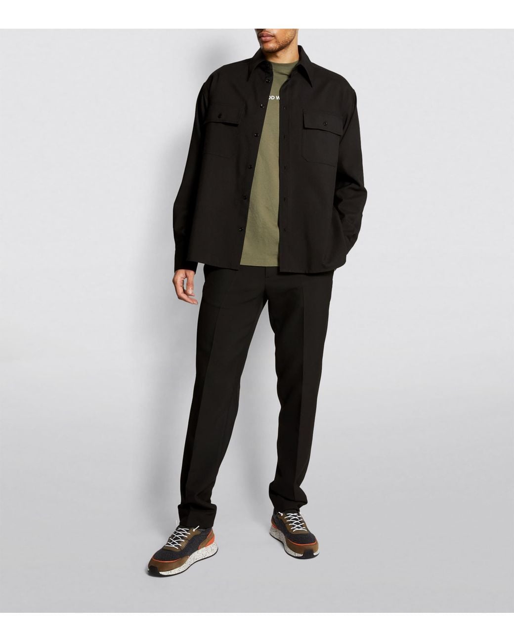 Sandro Black Stretch Jersey Trousers for men