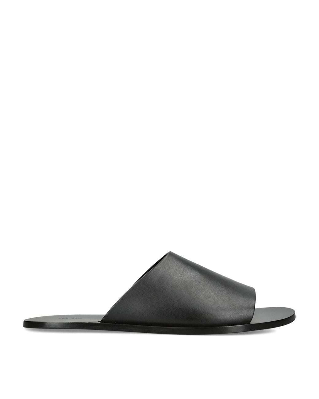 The Row Black Hugh Suede Slides for men