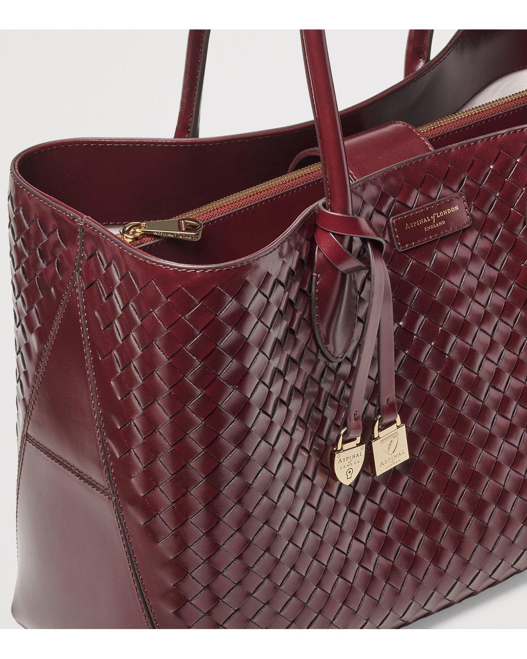 Aspinal Red Leather London Tote Bag