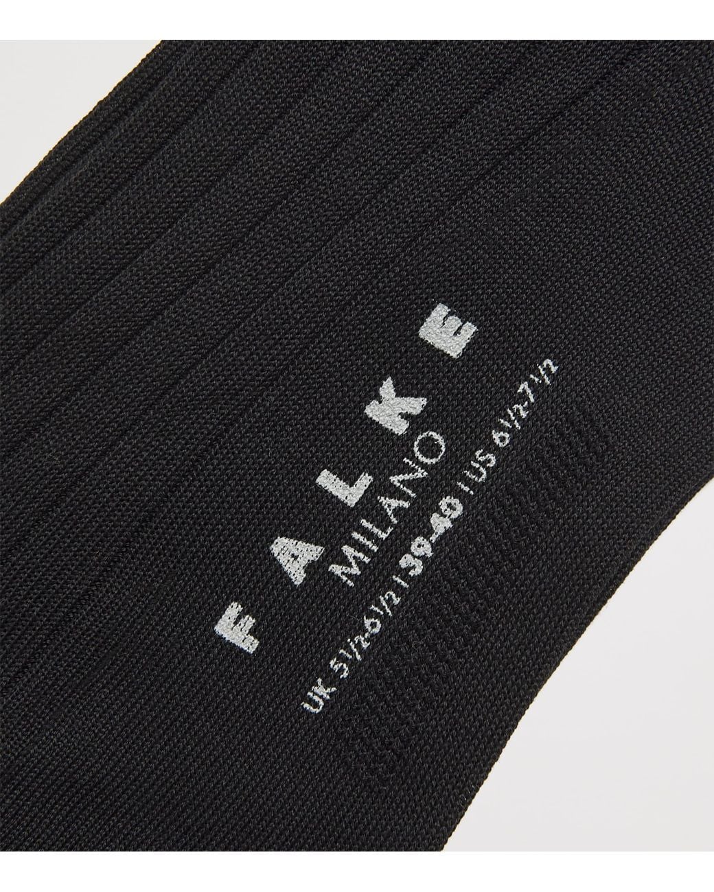 Falke Black Milano Ribbed Socks for men