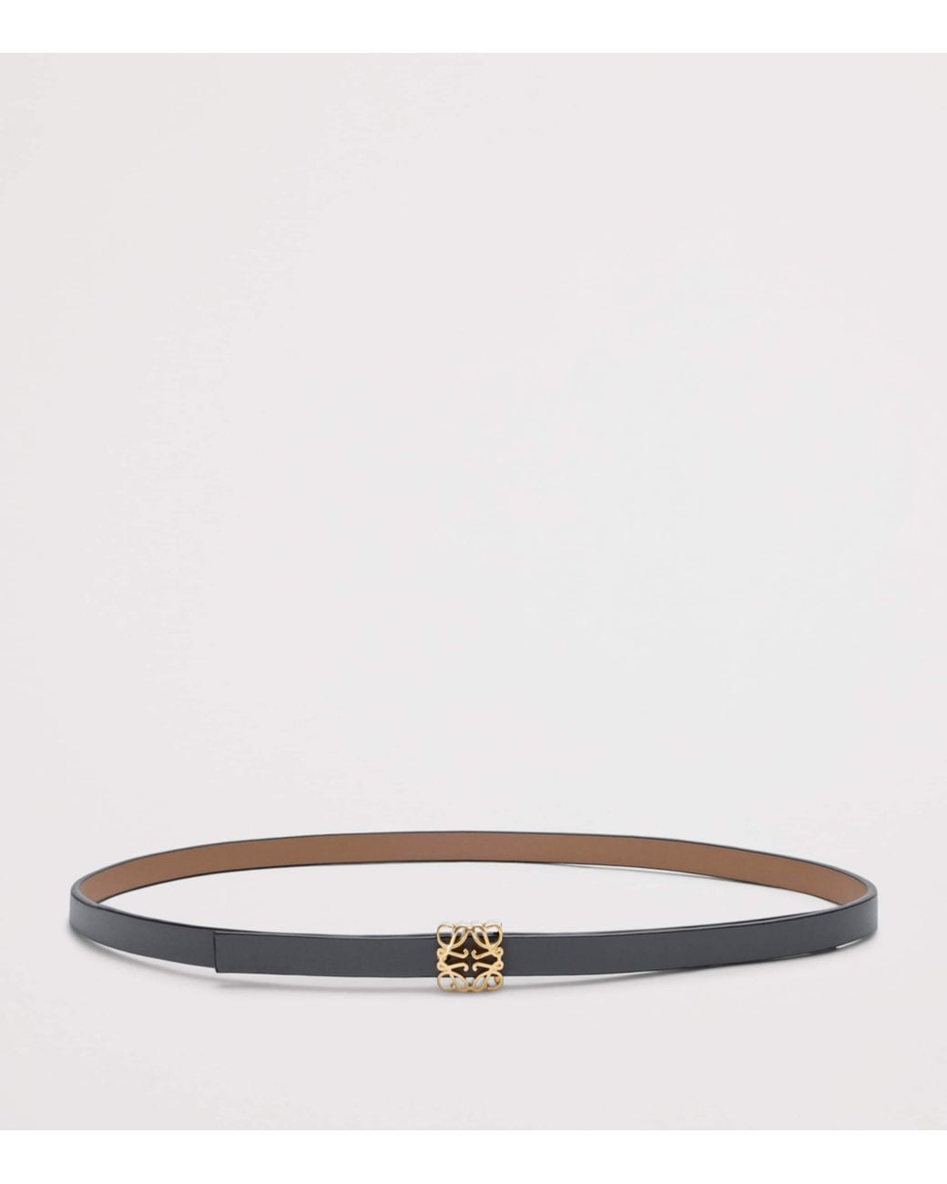 Loewe White Leather Reversible Bombe Anagram Belt