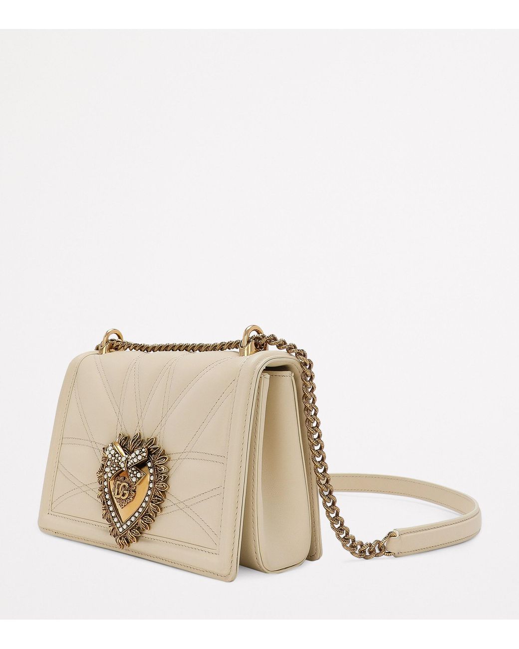 Dolce & Gabbana Natural Leather Devotion Shoulder Bag