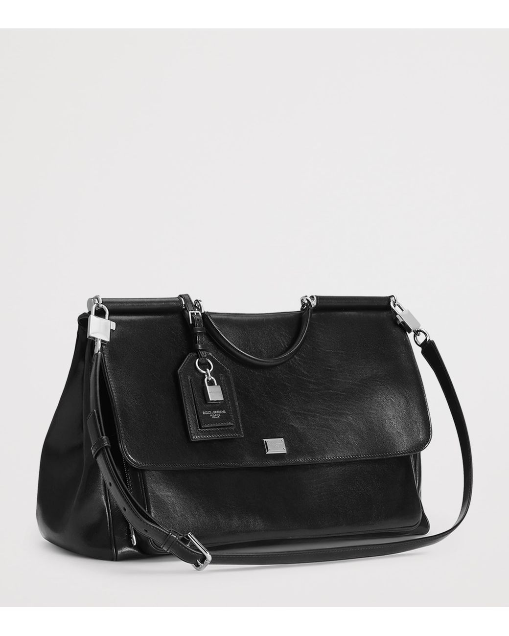 Dolce & Gabbana Black Leather My Sicily Top-Handle Bag for men