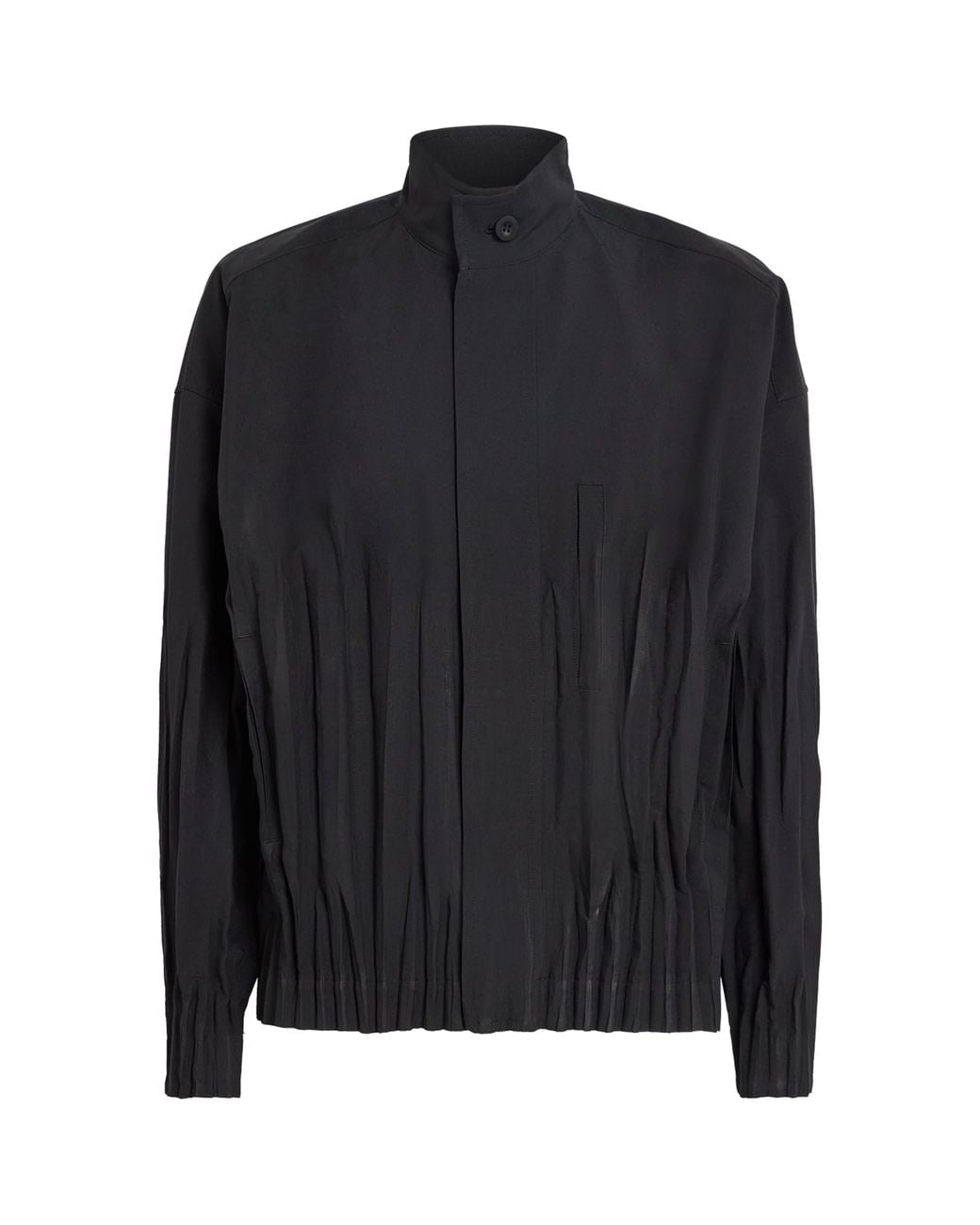 IM MEN Black Gathered Waft Jacket for men