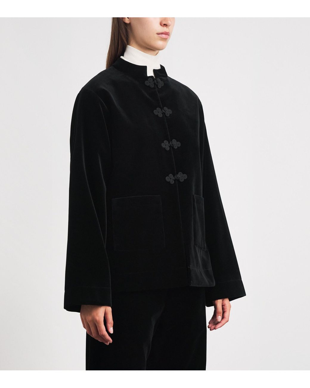 Rohe Black Velvet Pankou-Closure Jacket