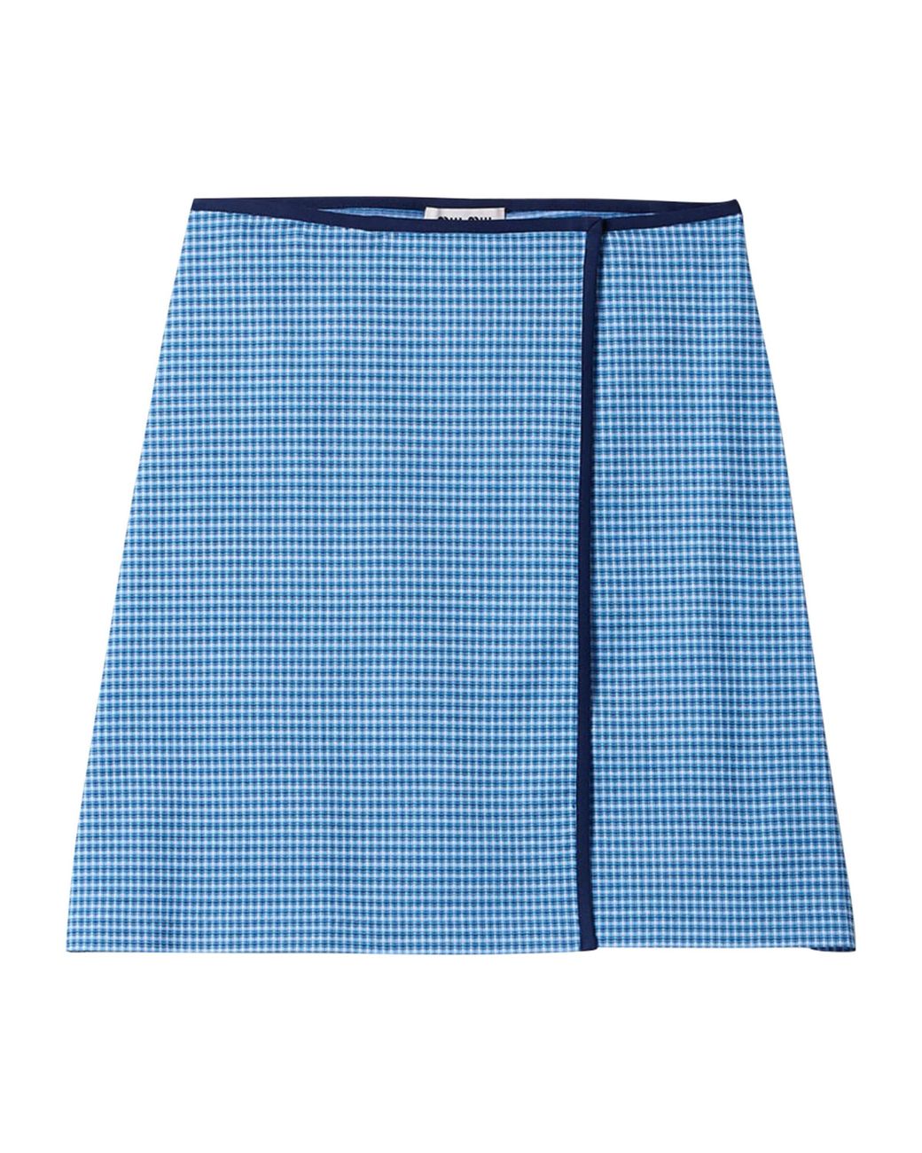 Miu Miu Blue Jersey Wrap-Around Mini Skirt