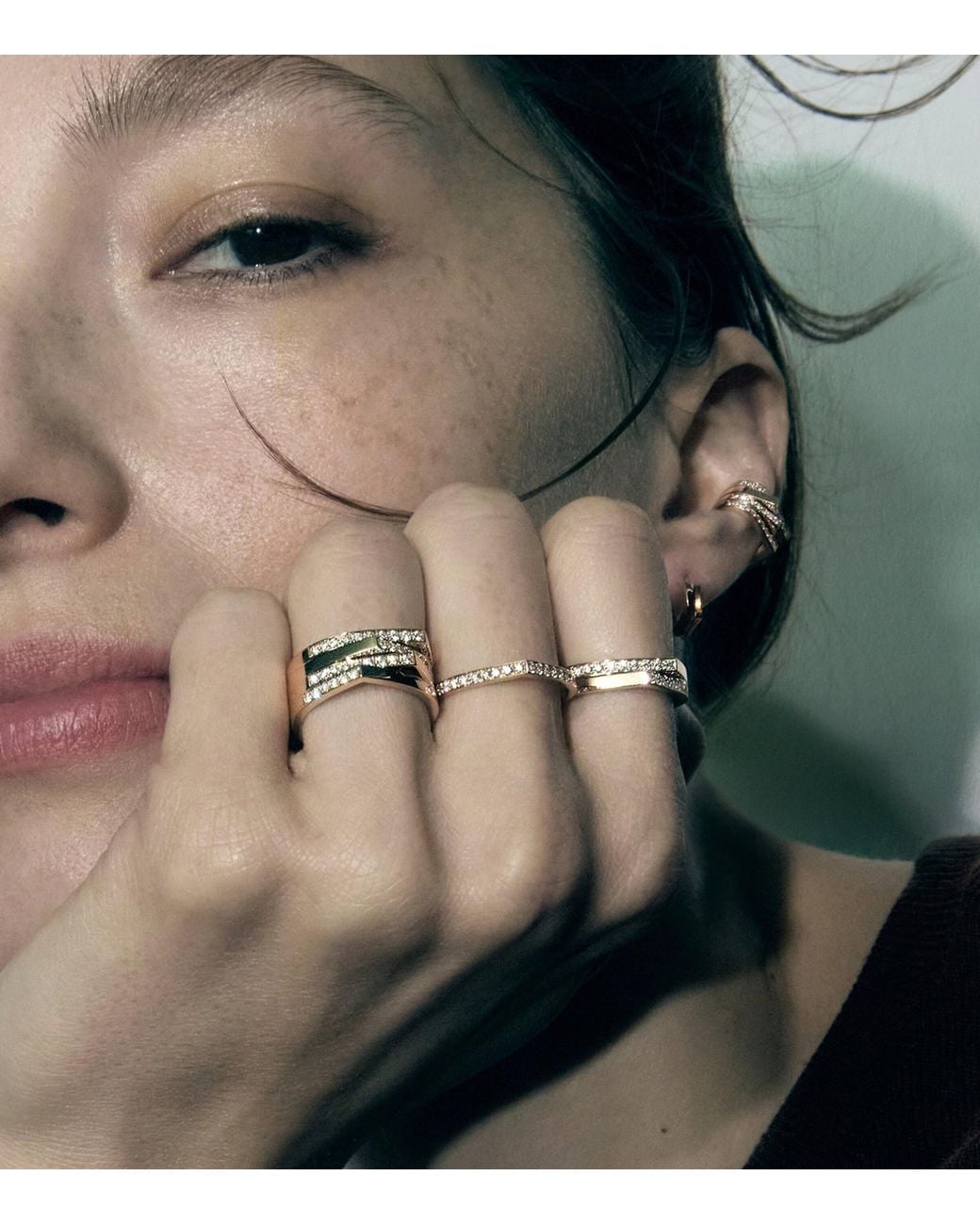 Repossi Natural And Diamond Antifer 4-Row Ring