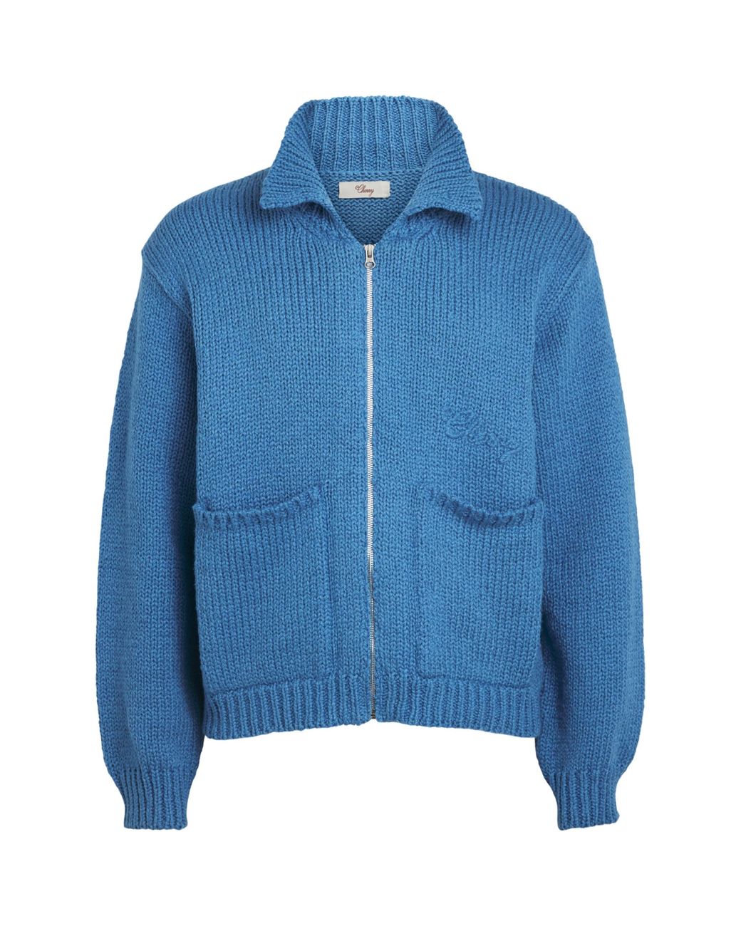 CHERRY LA Blue Cotton Knitted 5 Star Jacket for men