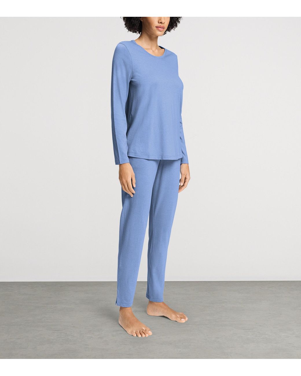 Hanro Blue Sleep & Lounge Long-Sleeve T-Shirt
