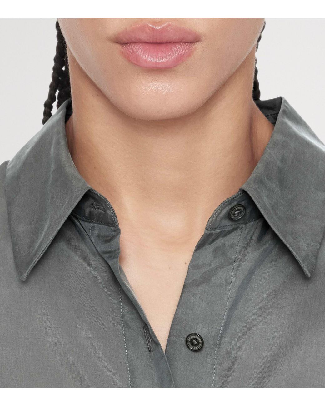 AllSaints Gray Oversized Ilana Shirt