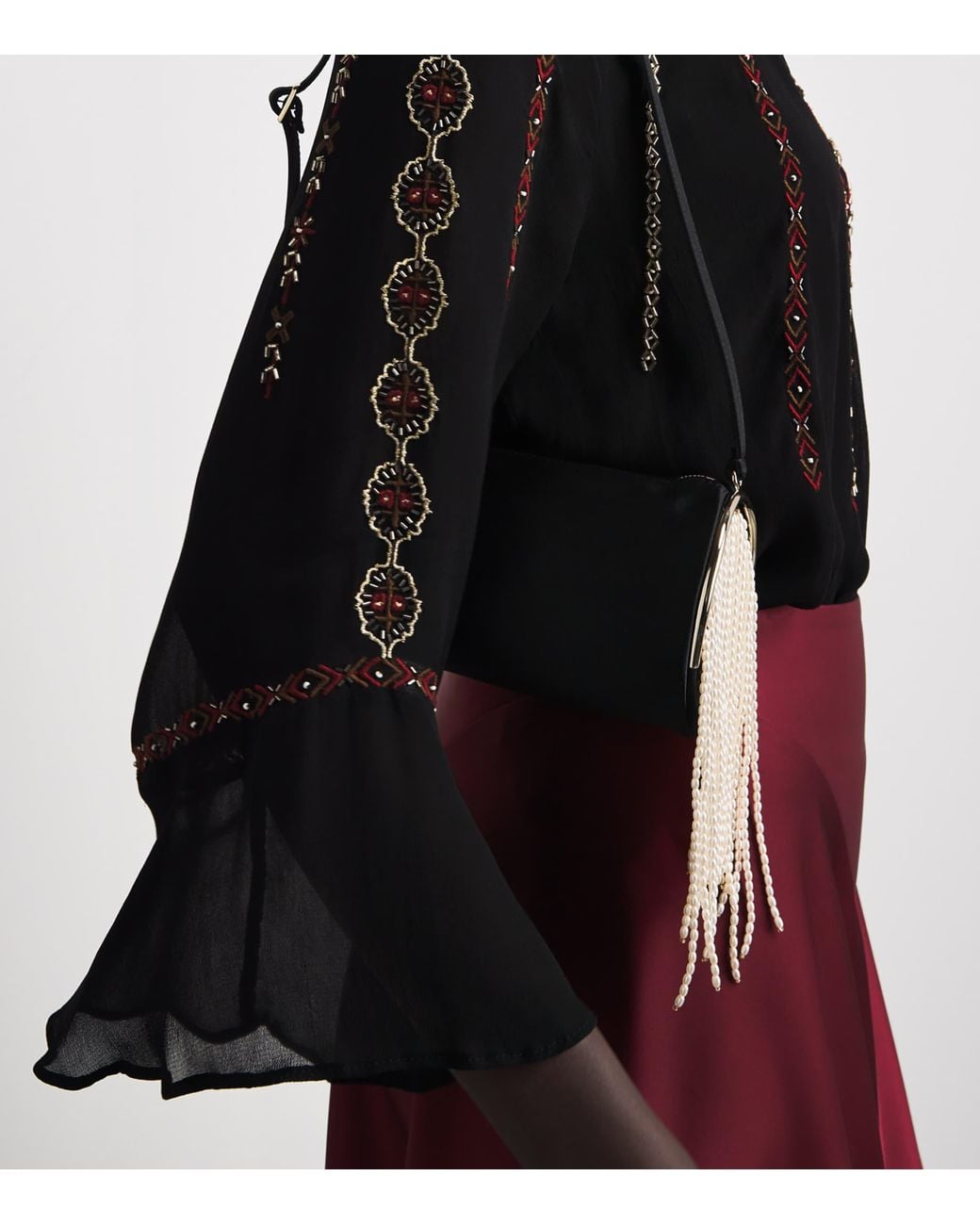 Veronica Beard Black Embroidered Tairis Blouse
