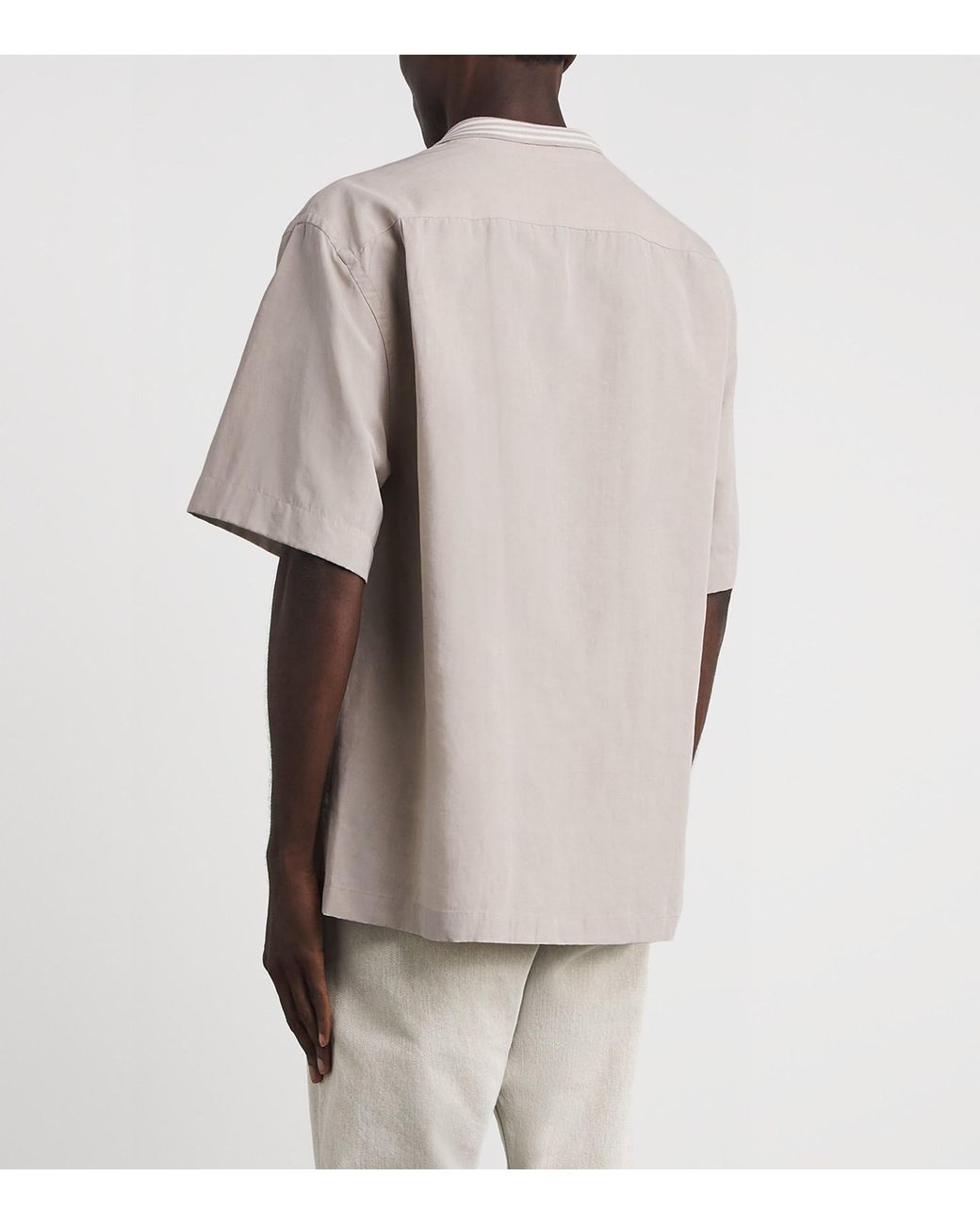Eleventy White Bowling Shirt for men