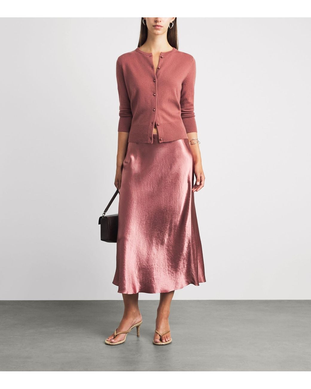 Vince Pink Wool-Blend Cardigan