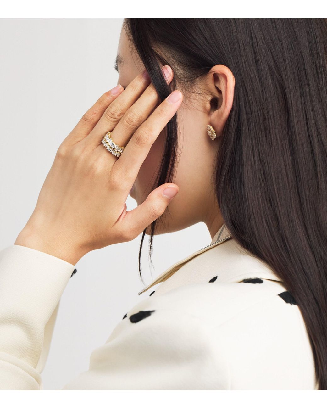 Suzanne Kalan And Diamond Short Stack Ring in Metallic | Lyst UK