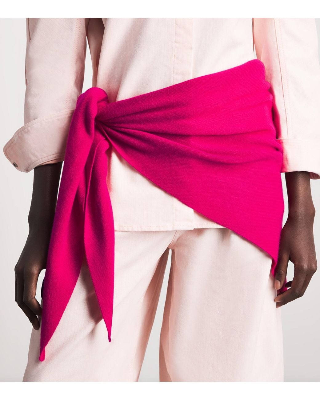 TBCo Pink Large Cashmere Triangle Scarf