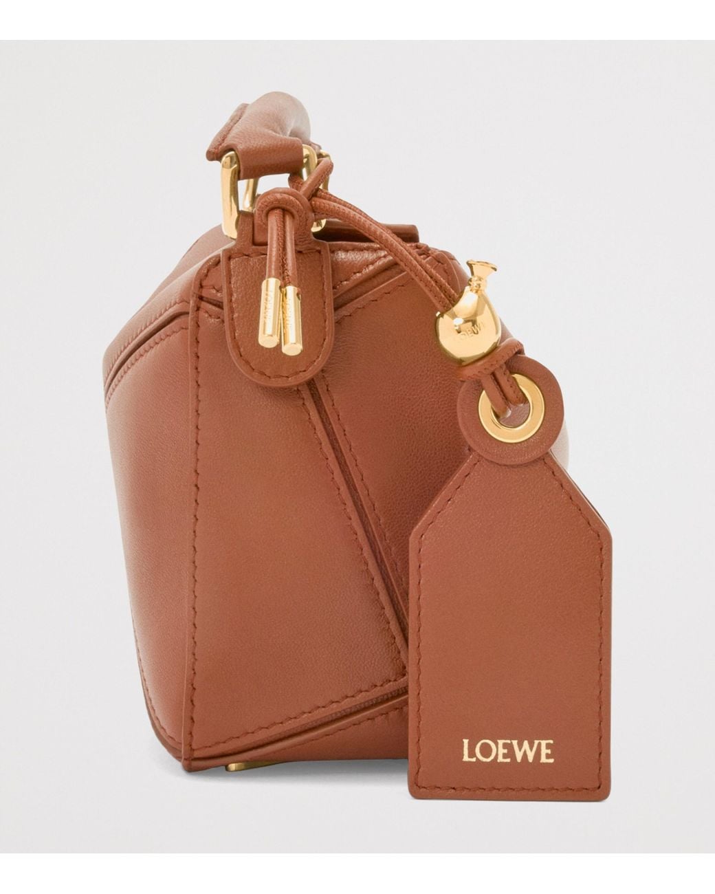 Loewe Brown Mini Leather Puzzle Top-Handle Bag
