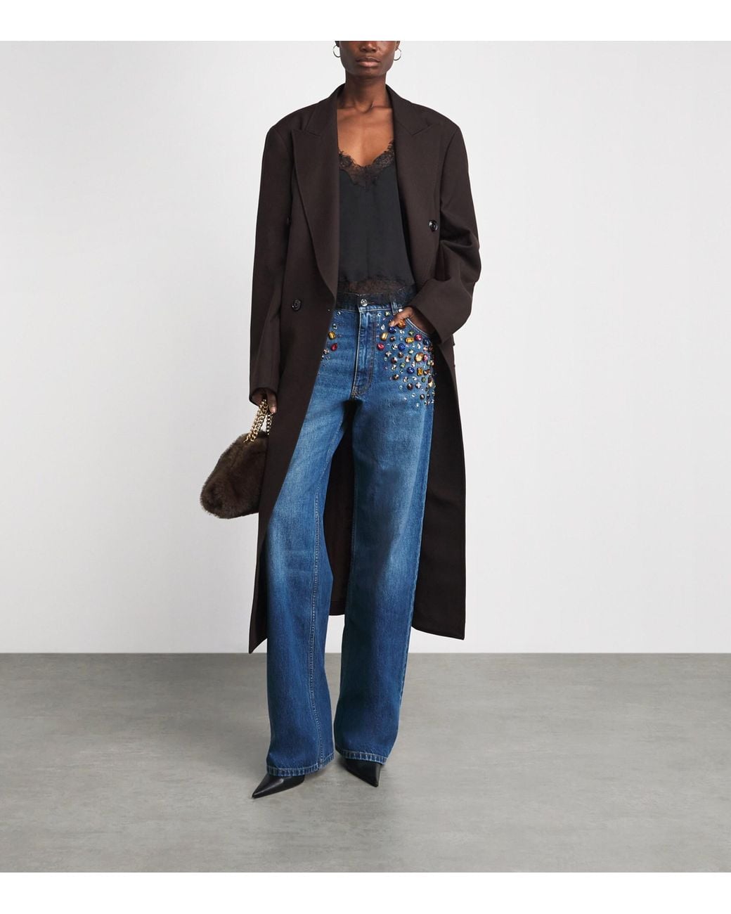 Stella McCartney Blue Embellished Straight Jeans