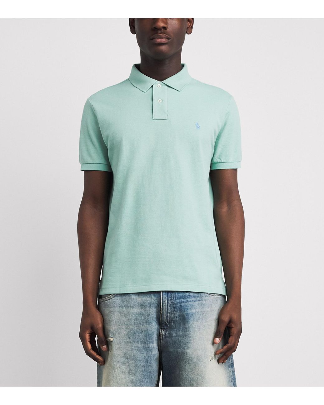 Polo Ralph Lauren Green Cotton Mesh Custom-Fit Polo Shirt for men