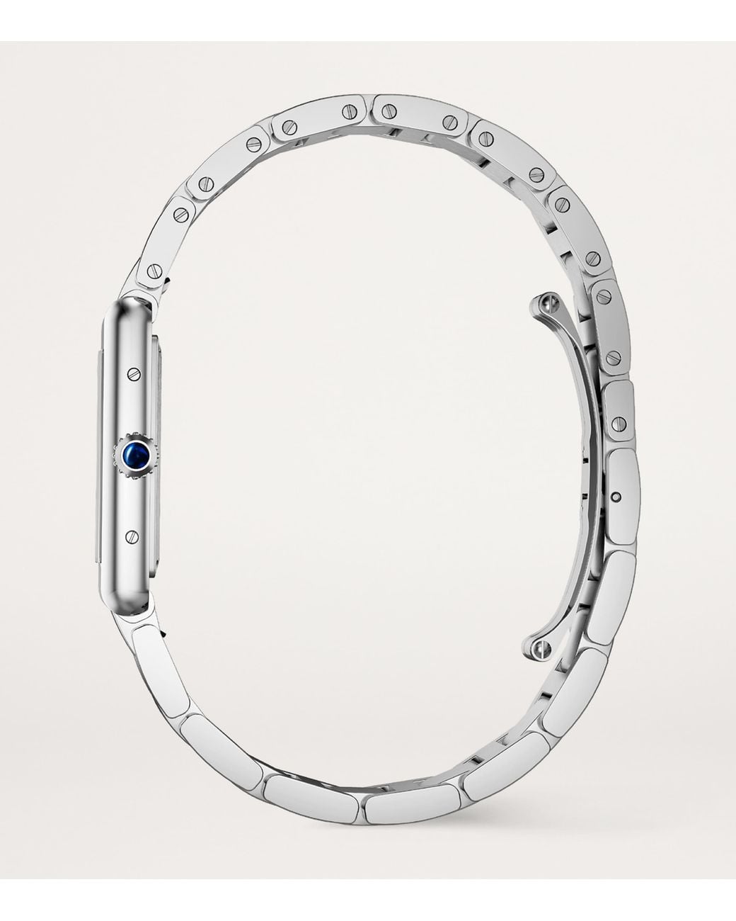 Cartier White Large Stainless Steel Tank Must Watch
