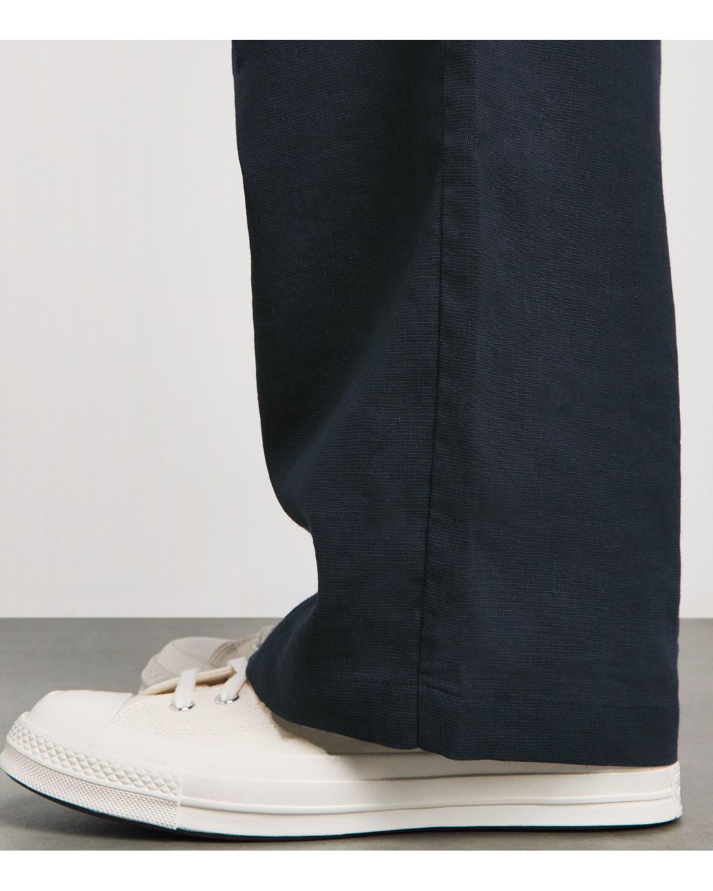 Oliver Spencer Blue Oxford Pleated Drawstring Trousers for men