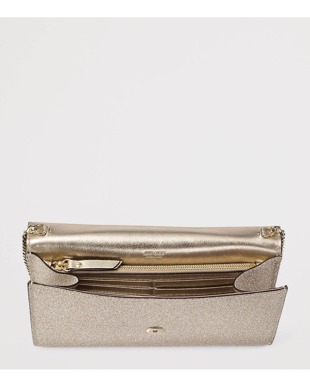 Jimmy Choo Natural Glitter Emmie Clutch Bag