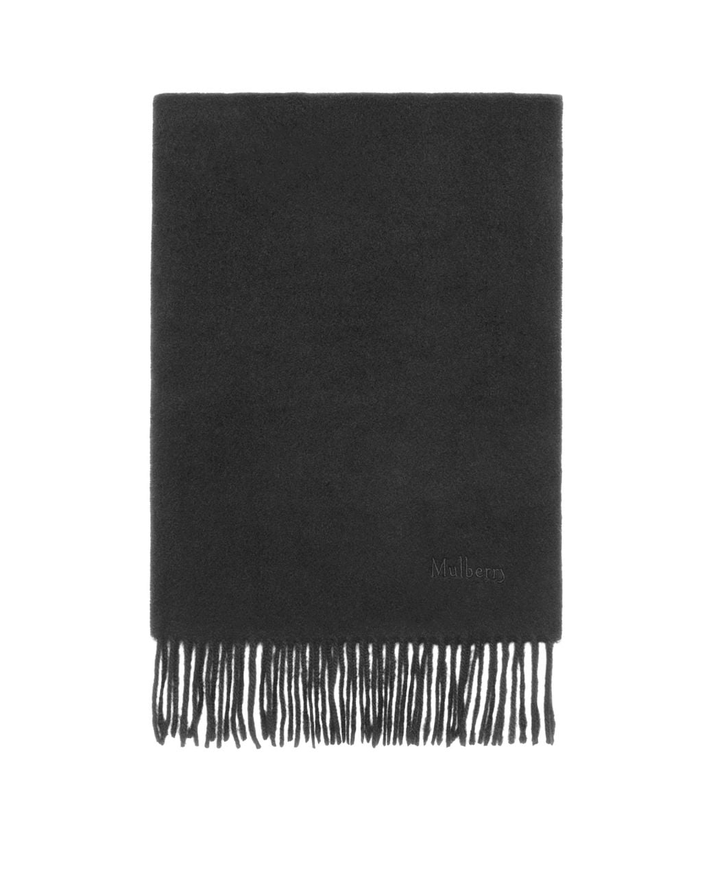 Mulberry Black Cashmere Logo Scarf