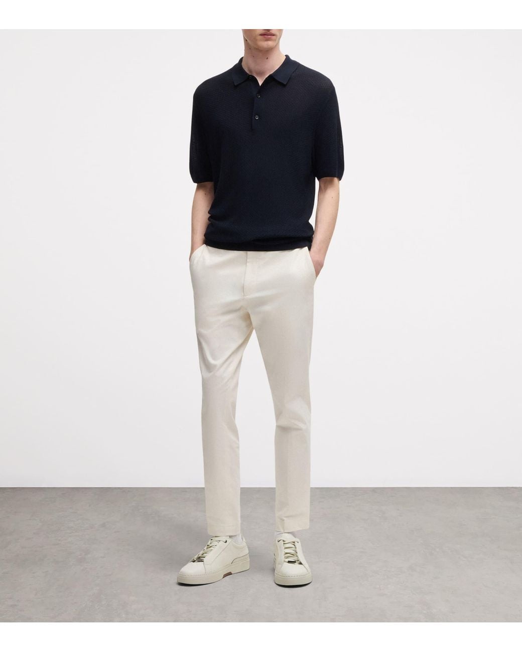 Boss White Leather Gary Sneakers for men