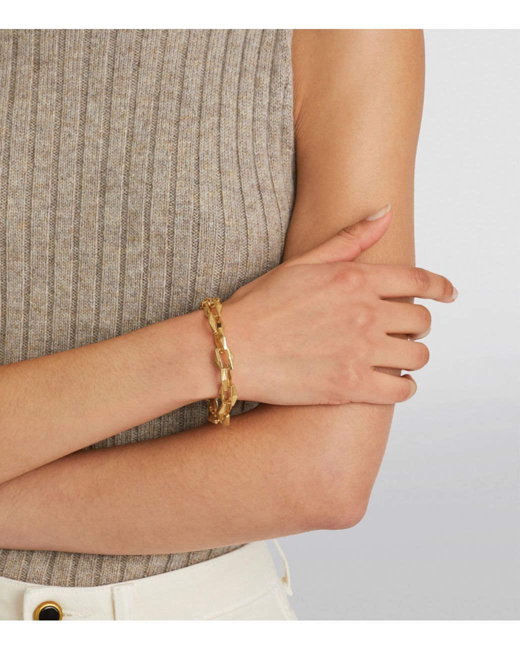 Jimmy Choo Metallic Diamond Chain Bracelet