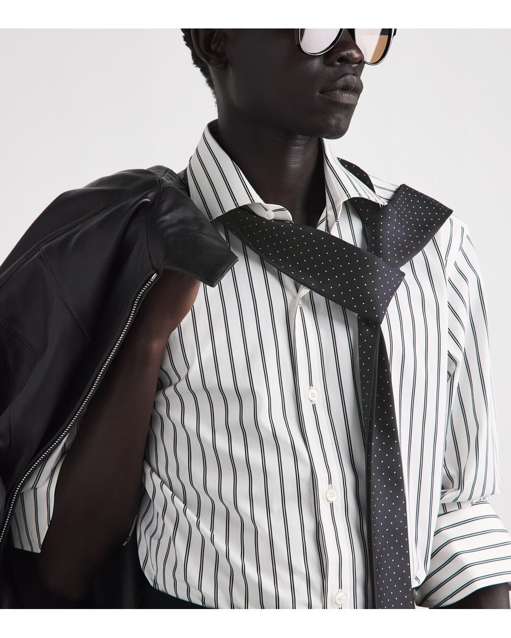 Tom Ford Black Silk Polka-Dot Scarf for men