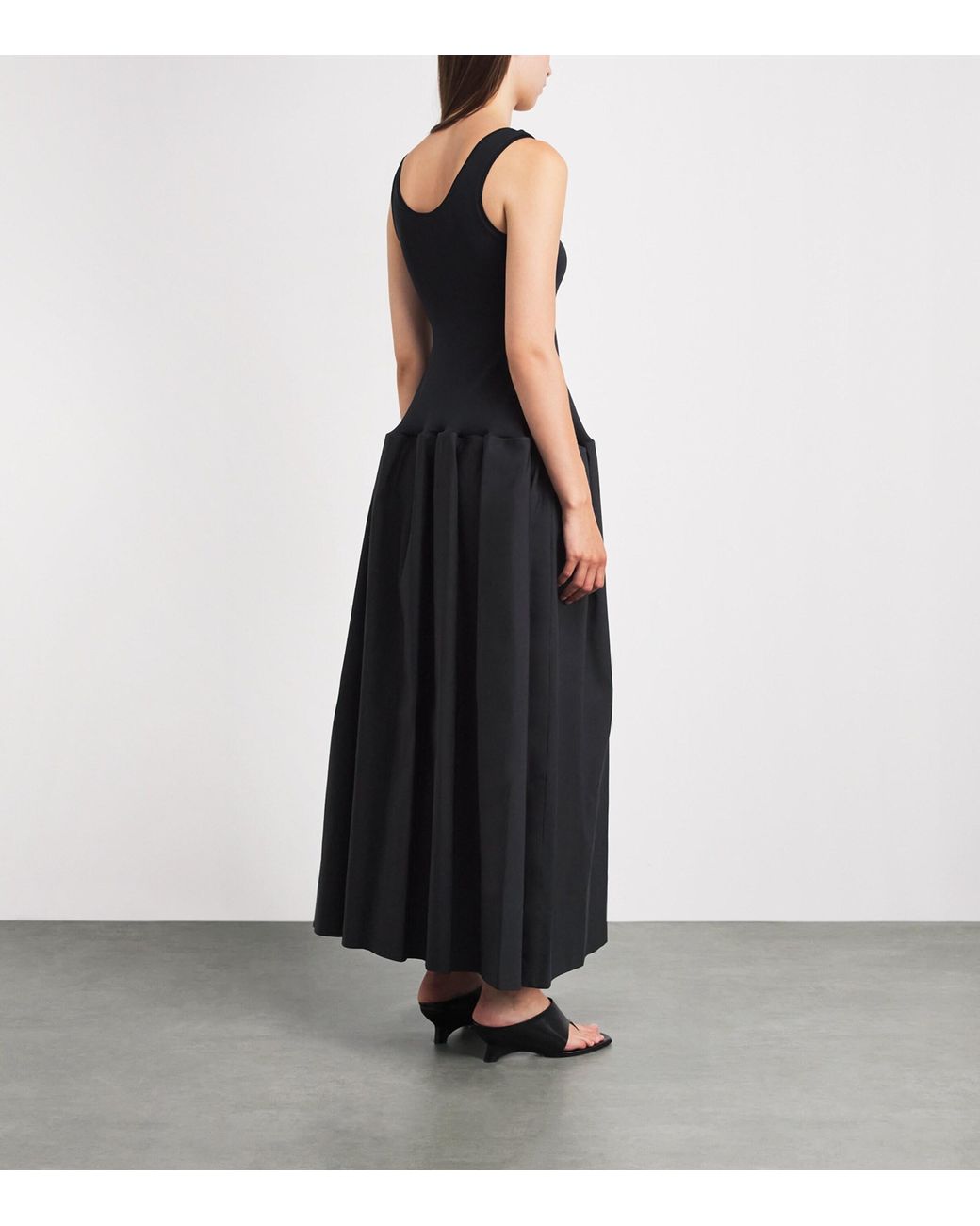 FFORME Black Pleated Marina Maxi Dress