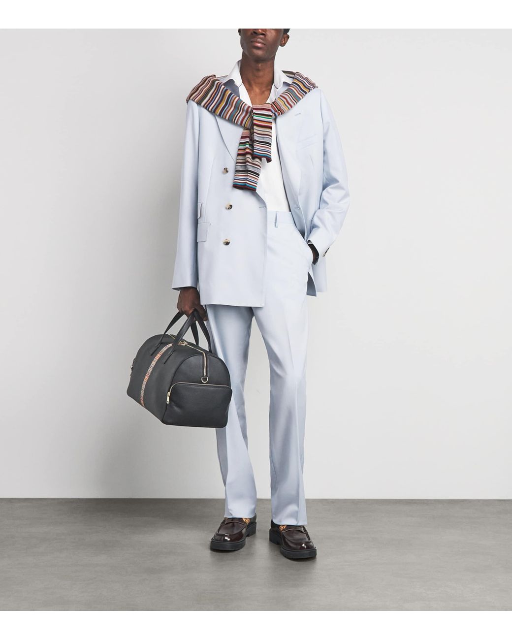 Paul Smith White Wool-Mohair Double-Breasted Blazer for men