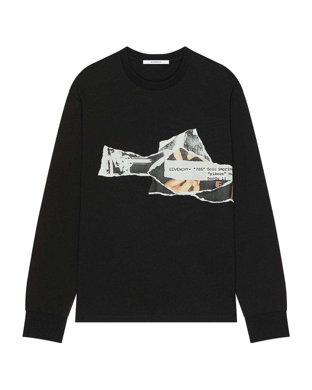 Givenchy Black Cotton Printed Long-Sleeve T-Shirt for men