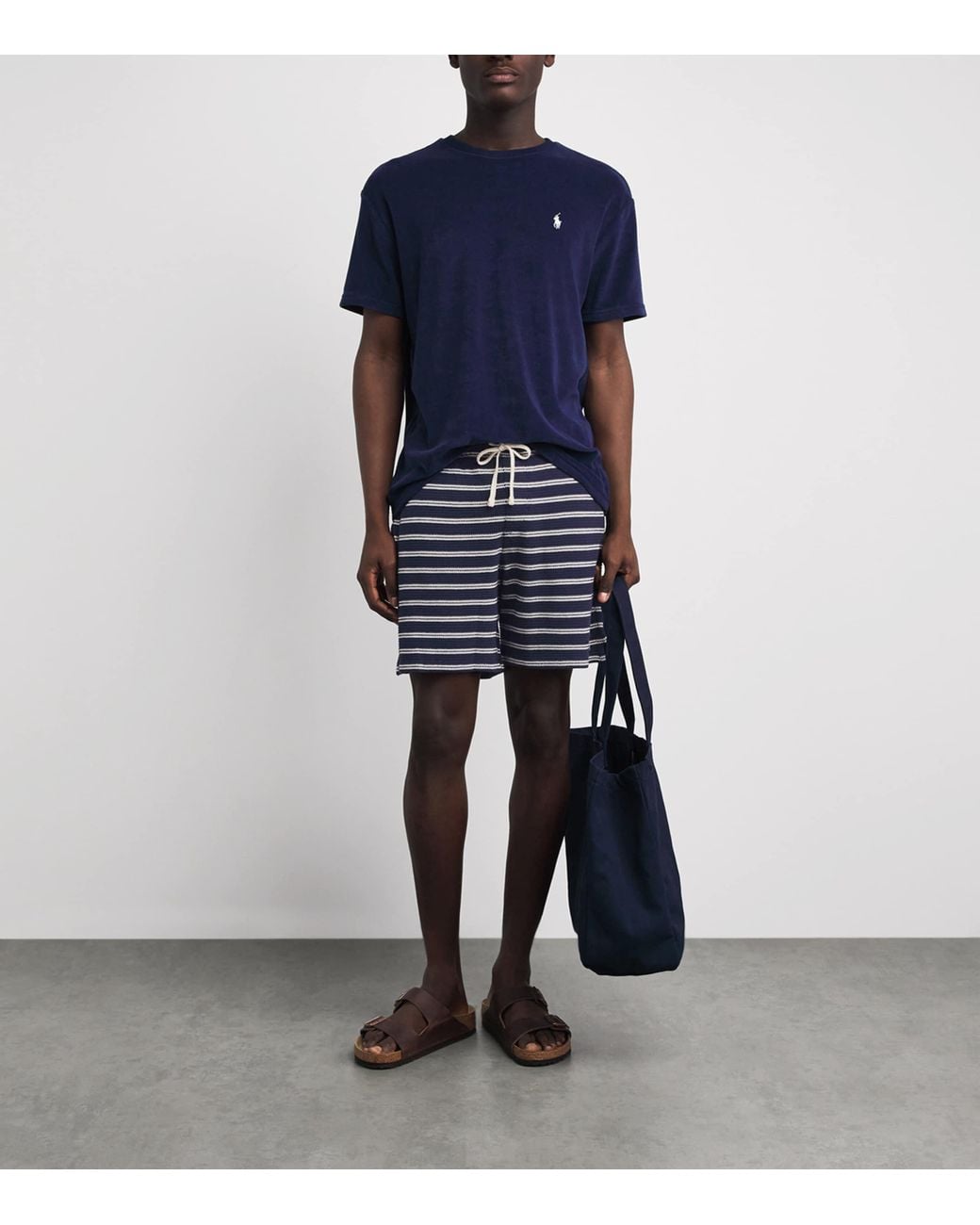 Polo Ralph Lauren Blue Cotton-Blend Pointelle Jersey Shorts for men