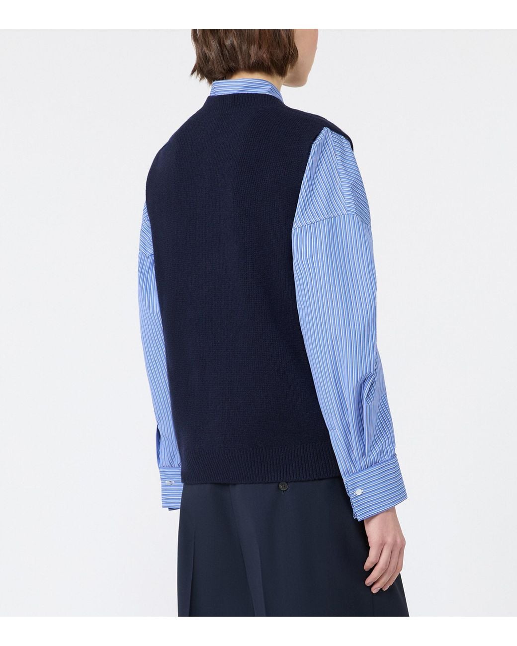 Weekend by Maxmara Black Virgin Wool Embroidered Sweater Vest